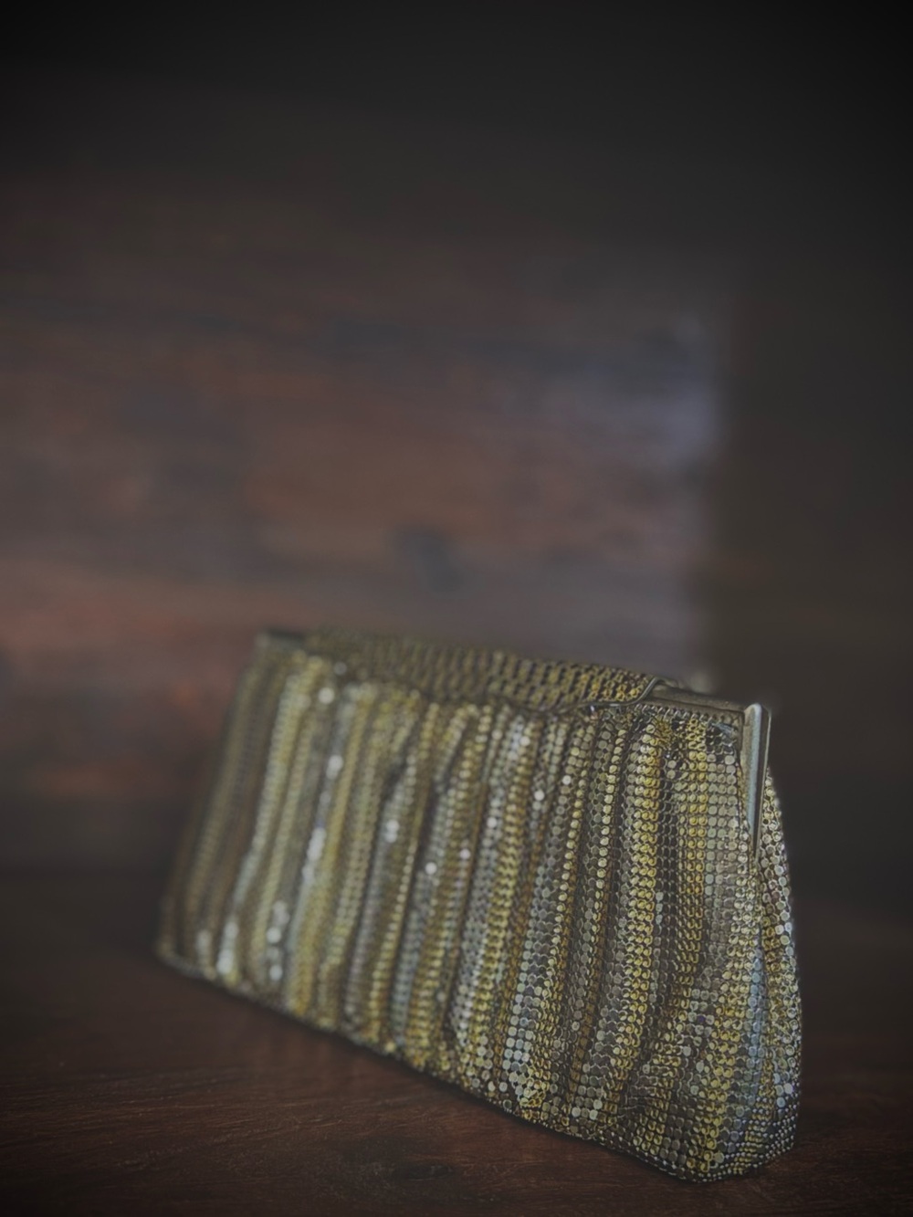 Vintage Metallic Mesh Evening Clutch | Silver Gold Chainmail Bag